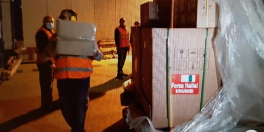 Nuovo cargo dalla Cina: arrivati a Palermo DIP, ventilatori polmonari e materiale tecnologico
