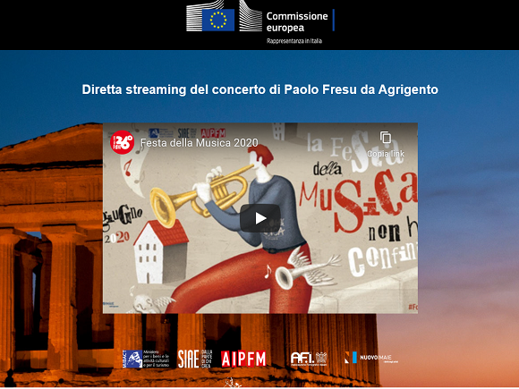Valle dei Templi, 21 giugno Festa della Musica. In diretta streaming il concerto di Paolo Fresu Valle dei Templi, 21 giugno Festa della Musica. In diretta streaming il concerto di Paolo Fresu
