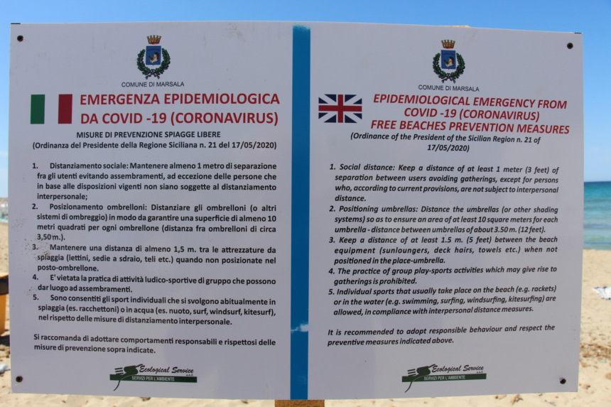 Marsala, in corso il servizio di pulizia delle spiagge libere. Collocata cartellonistica su norme anti-contagio