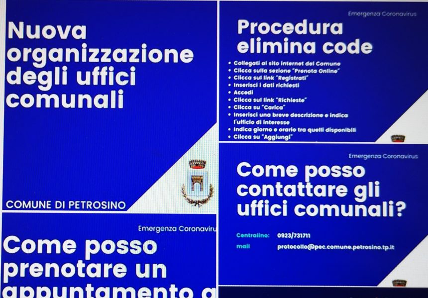 Grandi novità per Comune di Petrosino che attiva la procedura “Elimina code”. Dalla prossima settimana sarà possibile anche richiedere online i certificati anagrafici