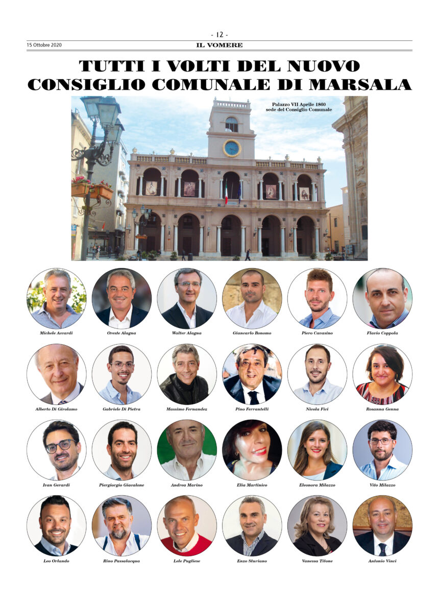 I 24 consiglieri eletti a Marsala