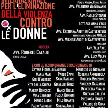 Giornata Internazionale per l’eliminazione della violenza contro le donne, L’AMI  di Gassani scende in campo: “Il Codice Rosso non ha avuto gli effetti sperati”. Da seguire su You tube e Facebook