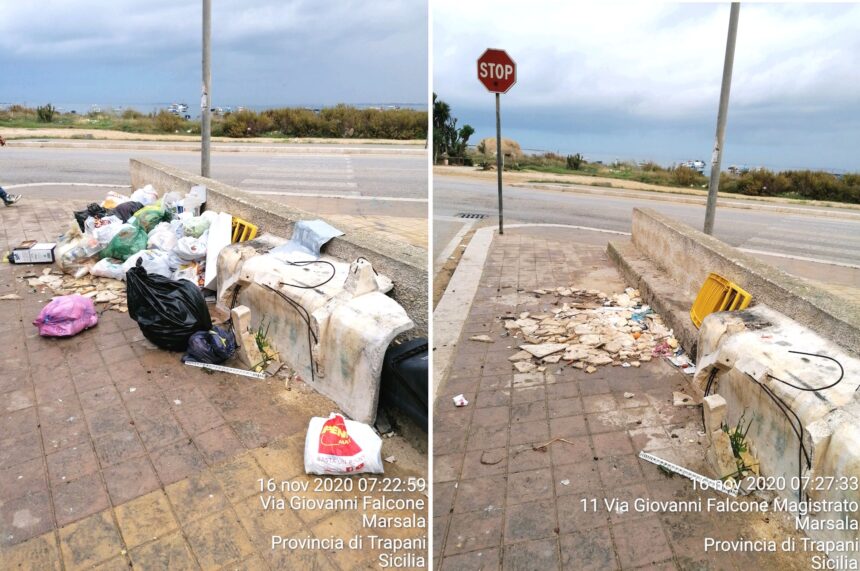 “Prima/dopo”. Ecco le immagini di quotidiani interventi dell’amministrazione Grillo per rimuovere a Marsala microdiscariche