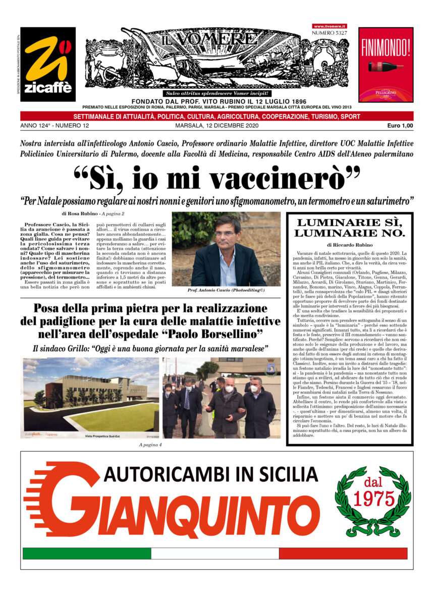 Intervista al noto infettivologo Antonio Cascio sull’ultima edizione del Vomere