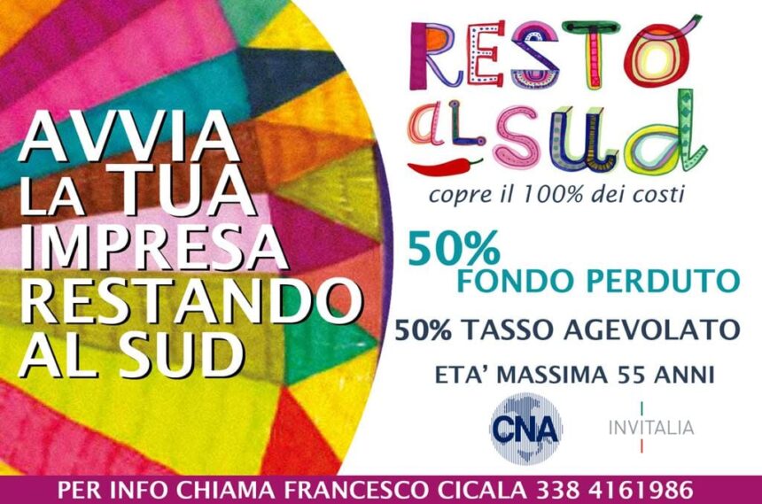 CNA Trapani promuove Resto al sud, ora esteso agli under56. L’incentivo prevede finanziamenti 50% a fondo perduto per agevolare l’imprenditoria nel Mezzogiorno