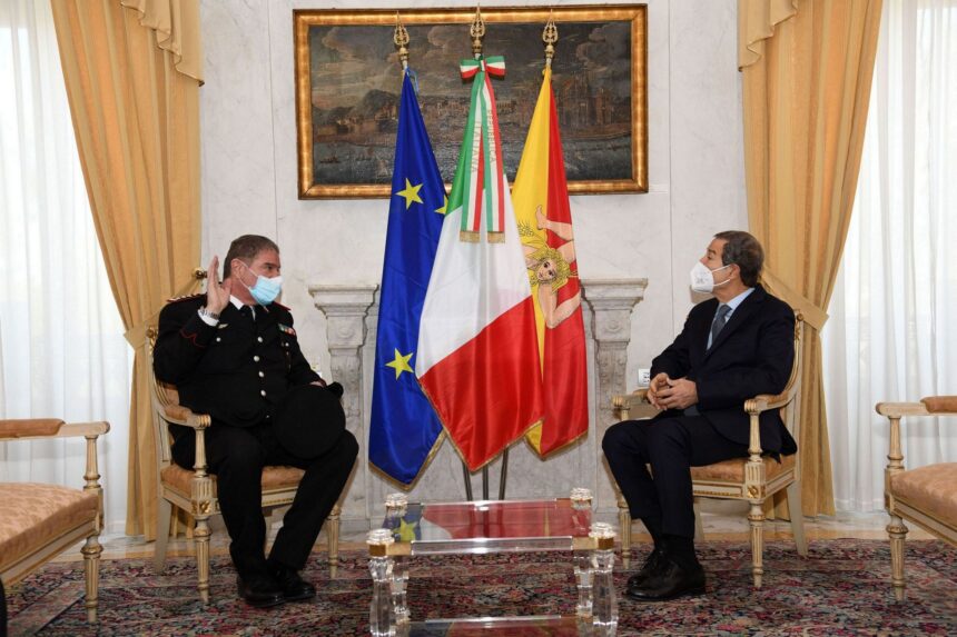 Palazzo Orleans, Musumeci riceve il generale Cavallo neo comandante interregionale Carabinieri