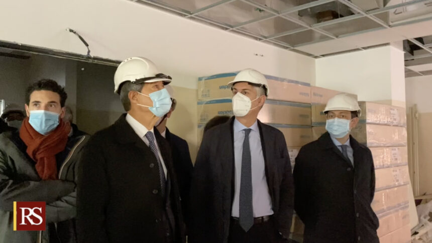 Palermo, sopralluogo di Musumeci nel cantiere del Polo di emergenza del Policlinico