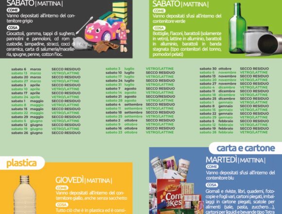 Paceco, nuovo calendario dei servizi di raccolta differenziata Paceco, nuovo calendario dei servizi di raccolta differenziata