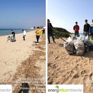 Nuovi interventi di volontari ambientalisti a Marsala, ripuliti tratti di spiaggia e raccolto rifiuti alla Spagnola