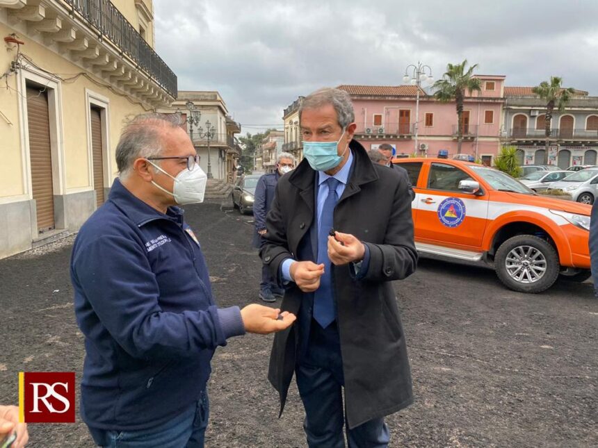 Etna, sopralluogo di Musumeci:” Un milione a sostegno delle aree più colpite”