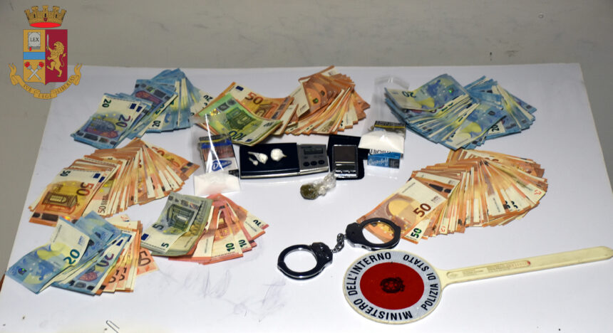 Mazara del Vallo: Operazione antidroga della Polizia di Stato, con arresto in flagranza di un Sorvegliato Speciale di P.S. per il reato di detenzione ai fini di spaccio di cocaina e marijuana