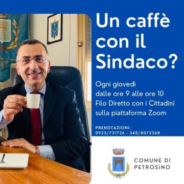 Filo diretto con i cittadini di Petrosino, al via gli incontri online “Un Caffè con il Sindaco”