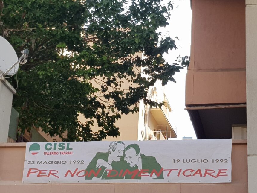 23 maggio, 29esimo anniversario Strage di Capaci. La Piana (Cisl) “esponiamo un lenzuolo bianco per ribadire il nostro No alla mafia”