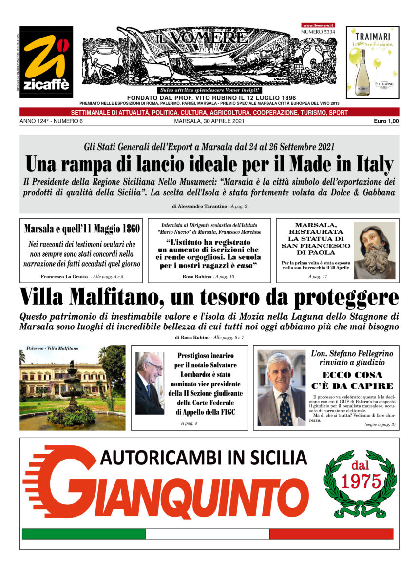 La nuova edizione del Vomere è in edicola. Ecco la prima pagina