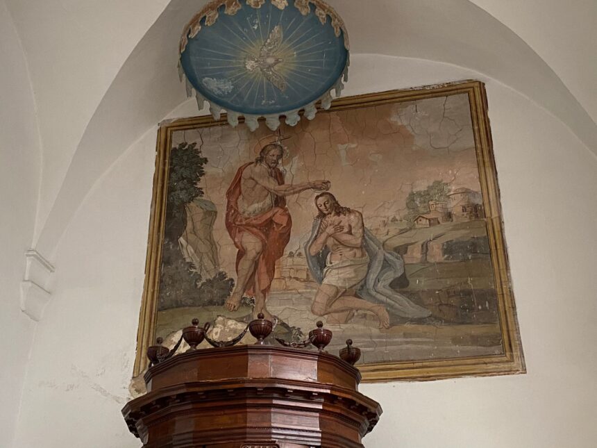 Marsala, Chiesa di San Matteo, il Lions Club finanzia il restauro dell’affresco “Il Battesimo del Signore”