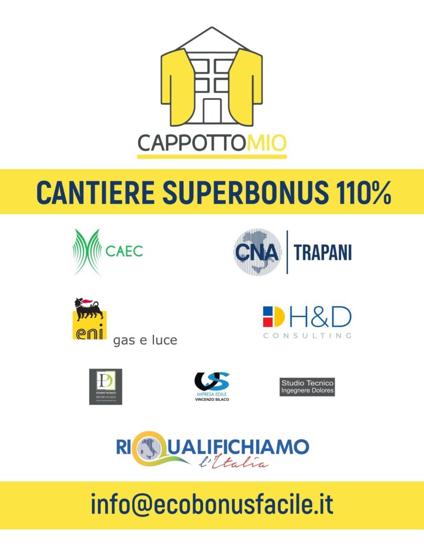 Superbonus 110%: venerdì 11 giugno l’inaugurazione di un importante cantiere in provincia di Trapani