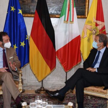 Palazzo Orleans, Musumeci riceve l’ambasciatore tedesco in Italia