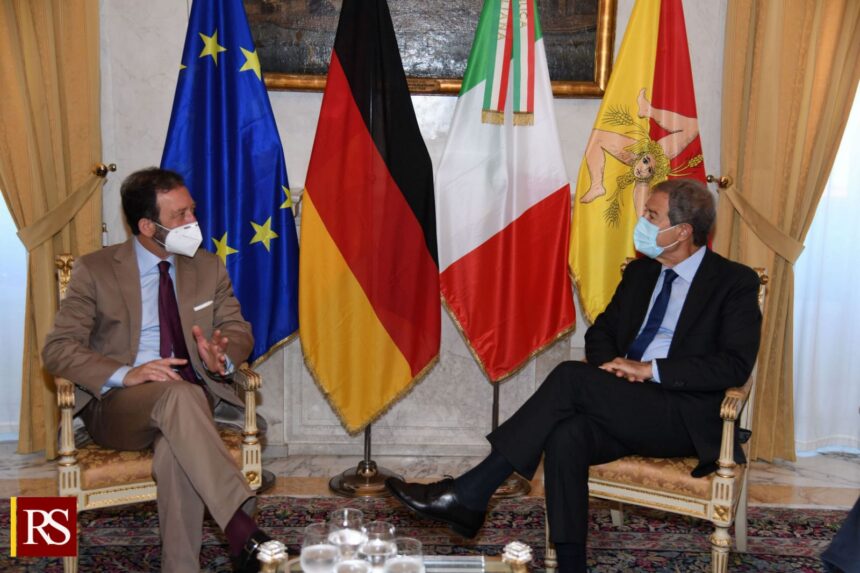 Palazzo Orleans, Musumeci riceve l’ambasciatore tedesco in Italia