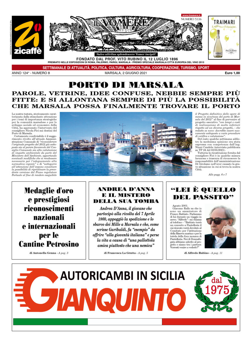 Ecco la prima pagina del Vomere in edicola