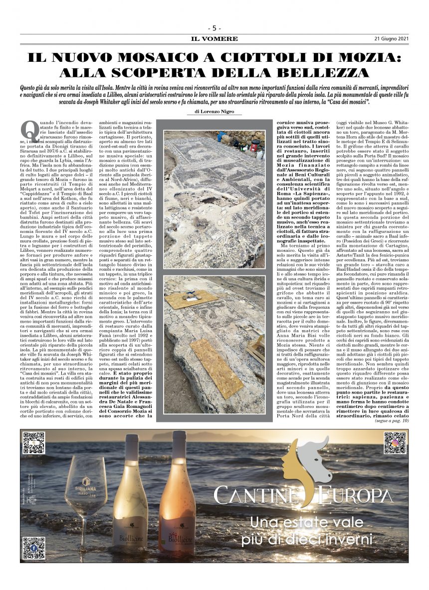 Il nuovo mosaico a ciottoli di Mozia: alla scoperta della bellezza