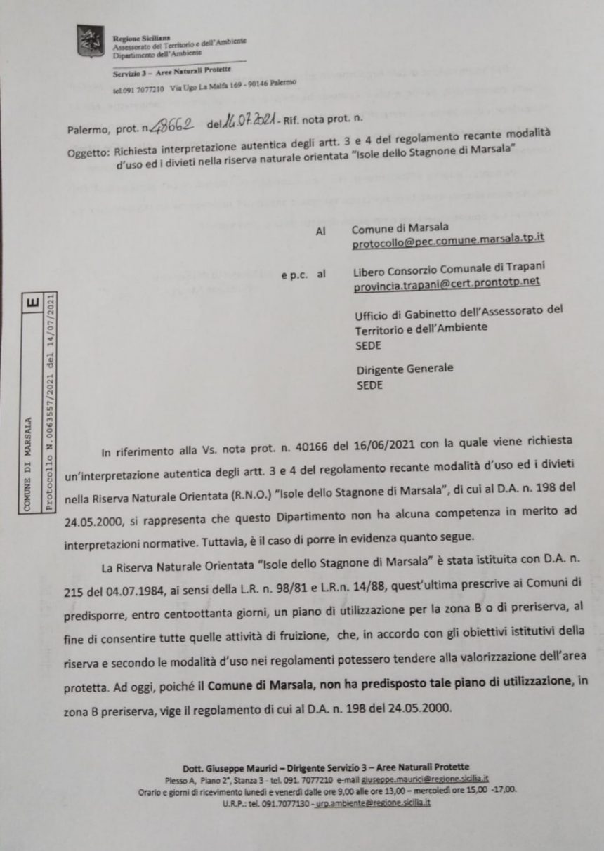Marsala, chiusura ristorante Assud: la nota dell’assessore regionale del Territorio e dell’Ambiente