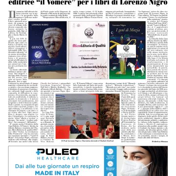 Premio Microeditoria di qualità alla casa editrice “il Vomere” per i libri di Lorenzo Nigro