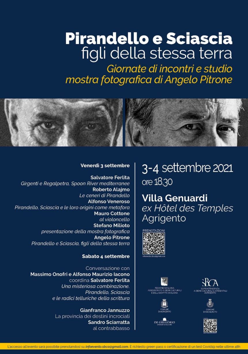 Cultura: “Figli della stessa terra”, ad Agrigento giornata di studi, mostra e performance teatrali indagano la filiazione intellettuale fra Sciascia a Pirandello