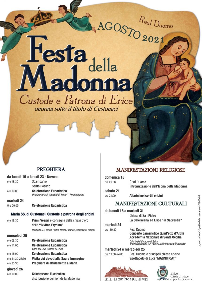 Mercoledì prossimo 25 agosto  è la festa della Madonna di Custonaci, patrona dell’agro-ericino