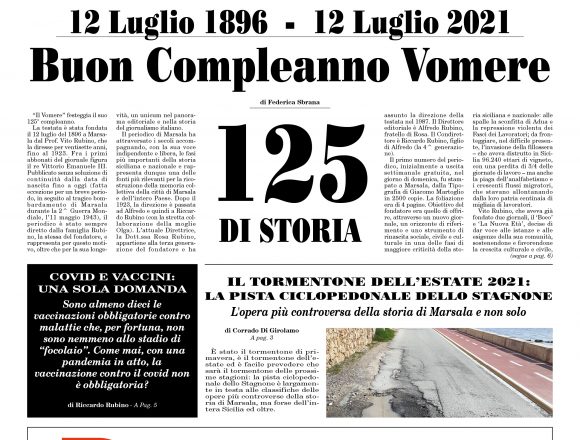 Ecco la prima pagina del nuovo numero del Vomere