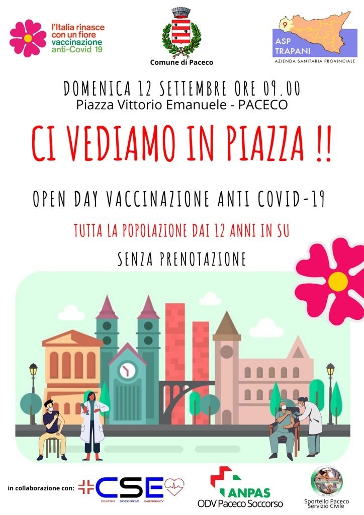 Paceco, vaccinazioni in piazza Vittorio Emanuele