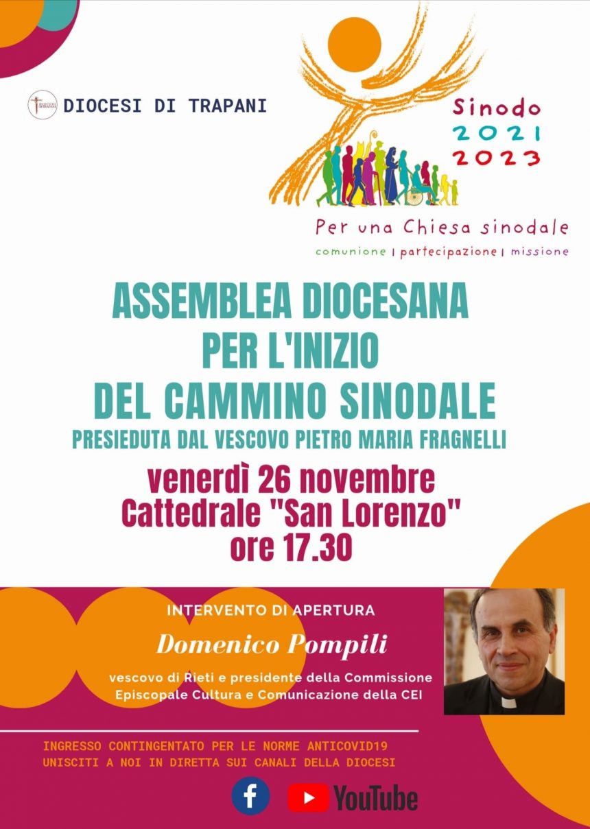 Assemblea diocesana e avvio della prima fase del sinodo. Venerdì appuntamento di lancio e formazione in  Cattedrale