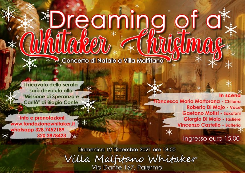 Concerto Di Natale Evento oggi 12 Dicembre organizzato dalla Fondazione Whitaker