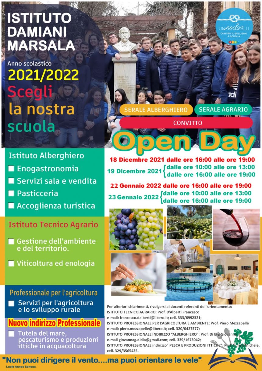 Marsala, OPEN DAY all’Istituto Tecnico Agrario Abele Damiani sabato 22 e domenica 23