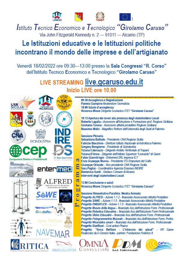 Le istituzioni politiche ed educative incontrano il mondo delle imprese: appuntamento venerdì 18 febbraio ad Alcamo