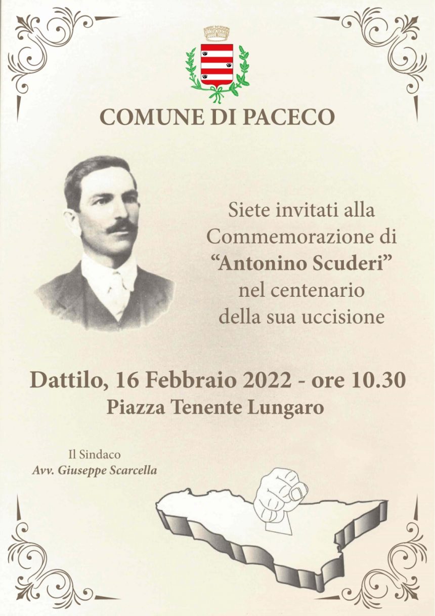Paceco, si commemora Antonino Scuderi nel centenario della sua uccisione
