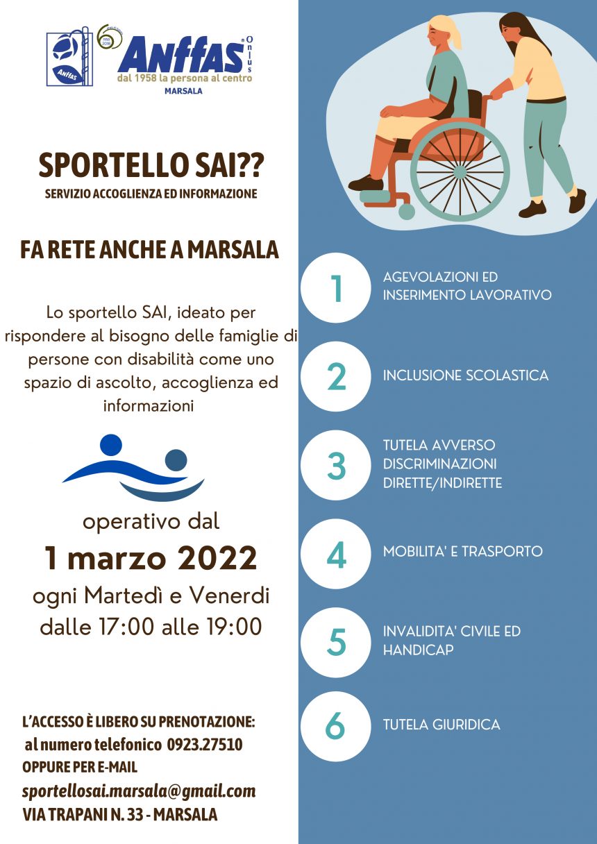 Anche a Marsala apre lo sportello SAI