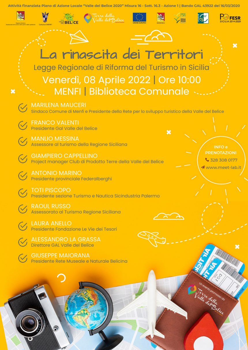 Legge Regionale di Riforma del Turismo in Sicilia: l’8 aprile un importante convegno a Menfi