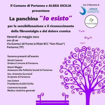  Domani a Partanna l’inaugurazione della panchina viola “Io esisto”