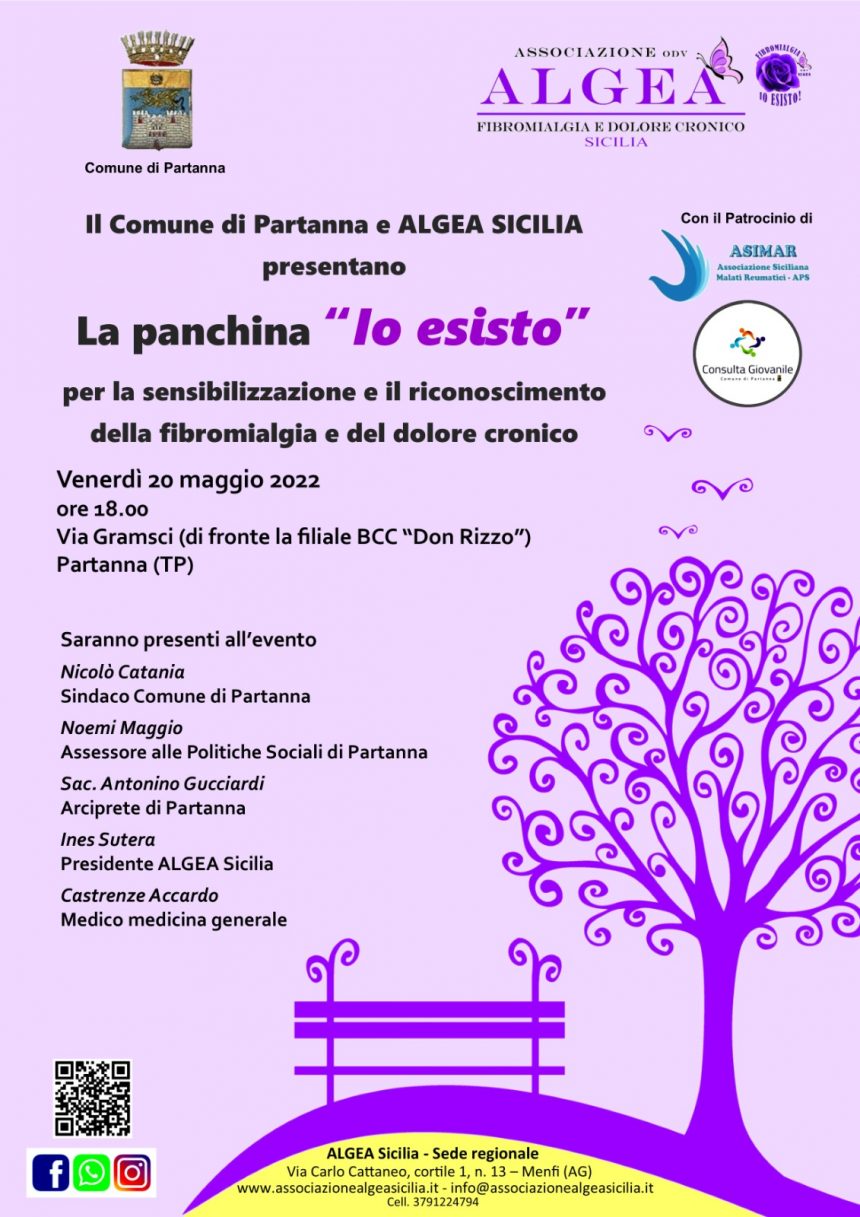  Domani a Partanna l’inaugurazione della panchina viola “Io esisto”