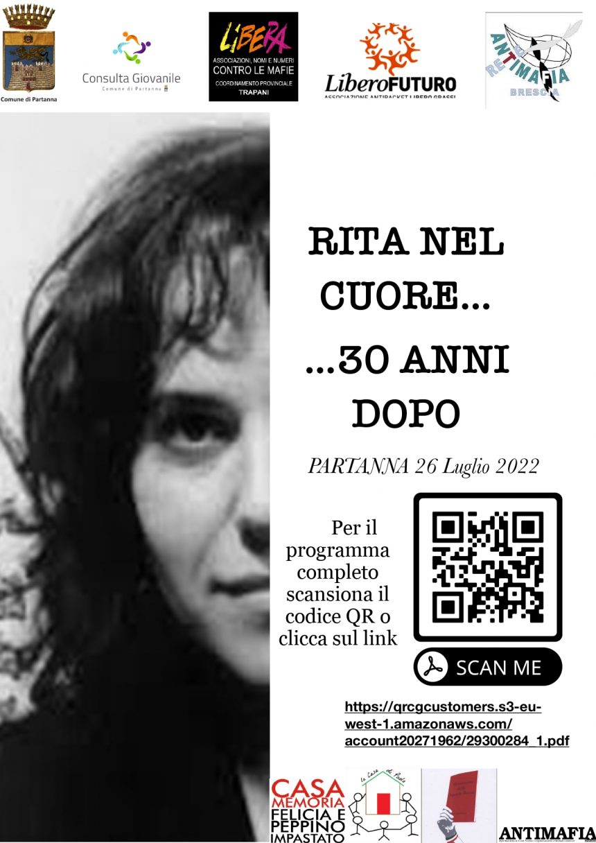 Partanna, domani la commemorazione di Rita Atria nel trentennale della morte
