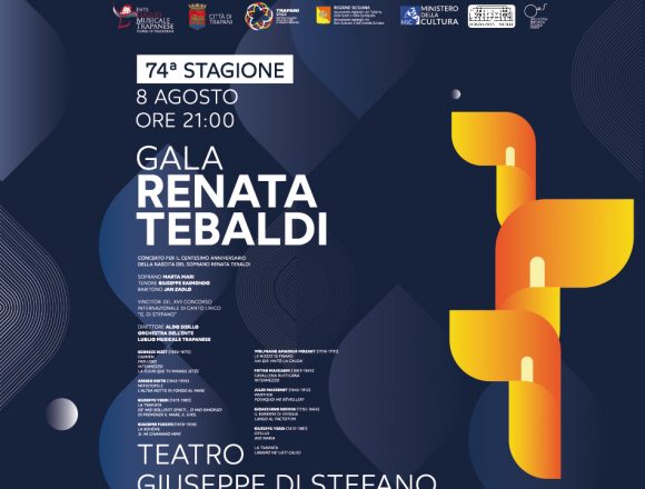 Luglio Musicale Trapanese, un Gala lirico dedicato a Renata Tebaldi, una delle più grandi cantanti liriche del Novecento. Domani 8 agosto alle ore 21