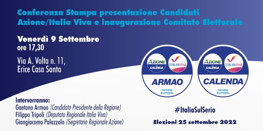 Elezioni regionali, conferenza stampa e inaugurazione comitato elettorale Italia Viva Sicilia