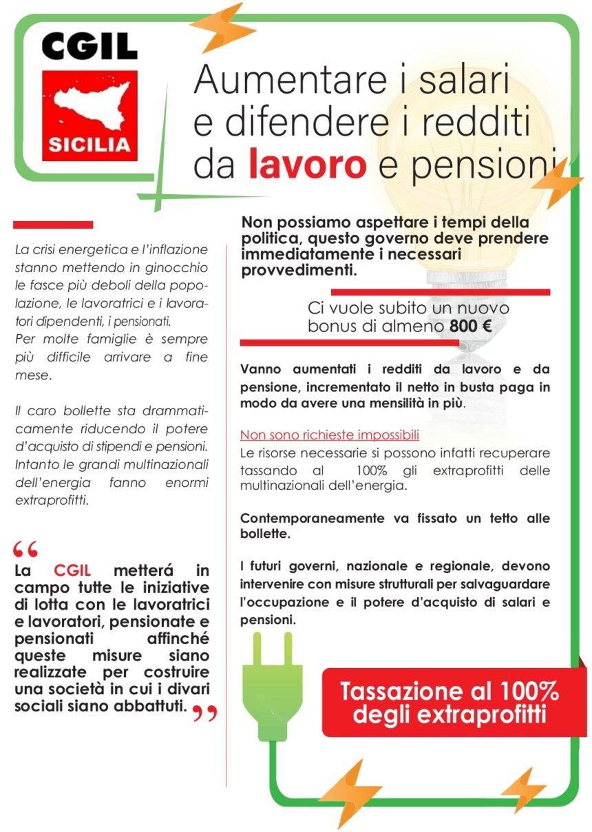 La Cgil si mobilita, da lunedì volantinaggi nei mercati rionali contro il carovita