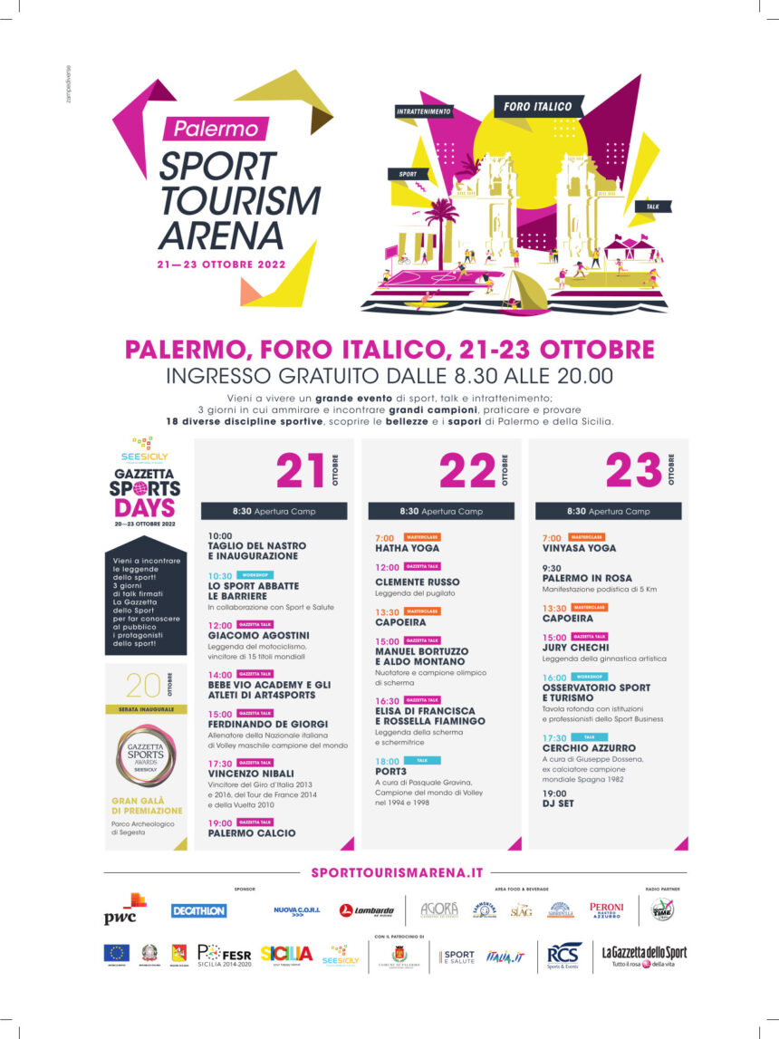 Palermo Sport Tourism Arena: ecco il programma della tre giorni al Foro Italico