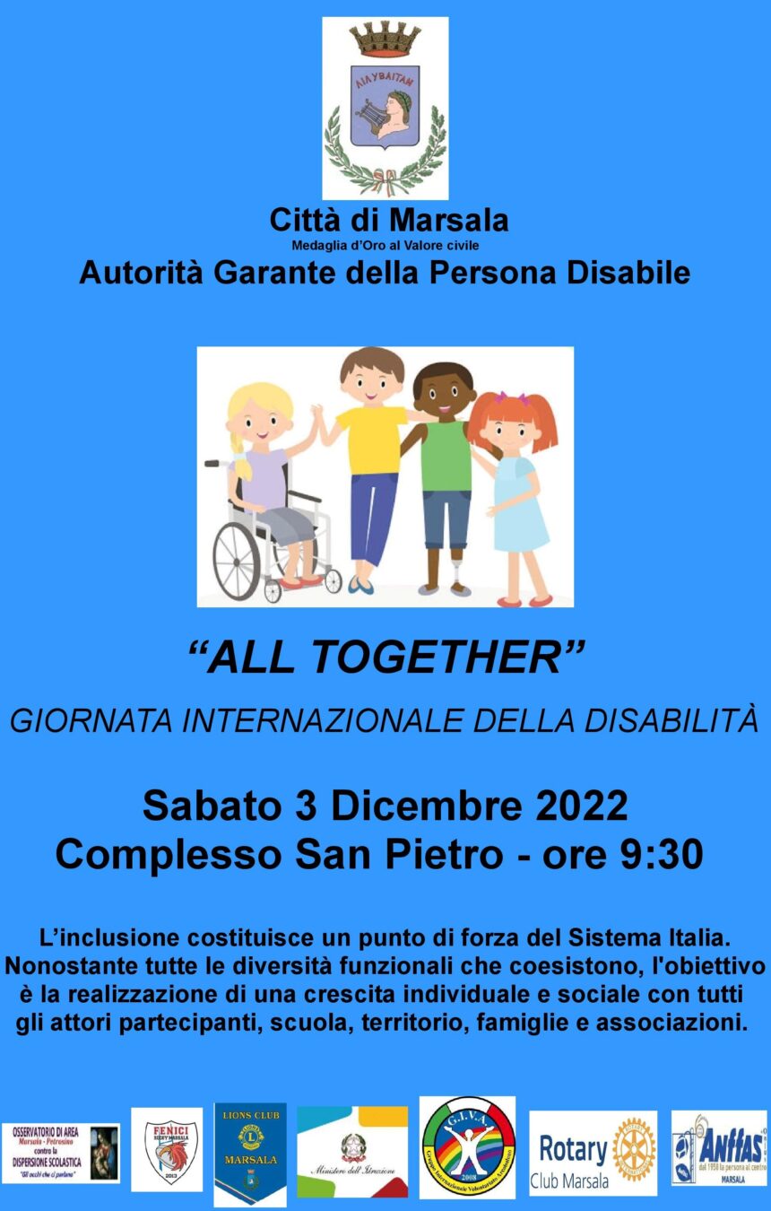 “Giornata intenazionale della disabilità”, da Marsala il messaggio a volgere lo sguardo oltre le diversità