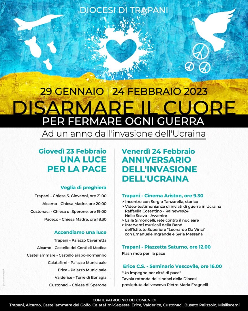 24 febbraio ad un anno dall’invasione dell’Ucraina: si conclude il percorso “Disarmare il cuore per fermare la guerra”
