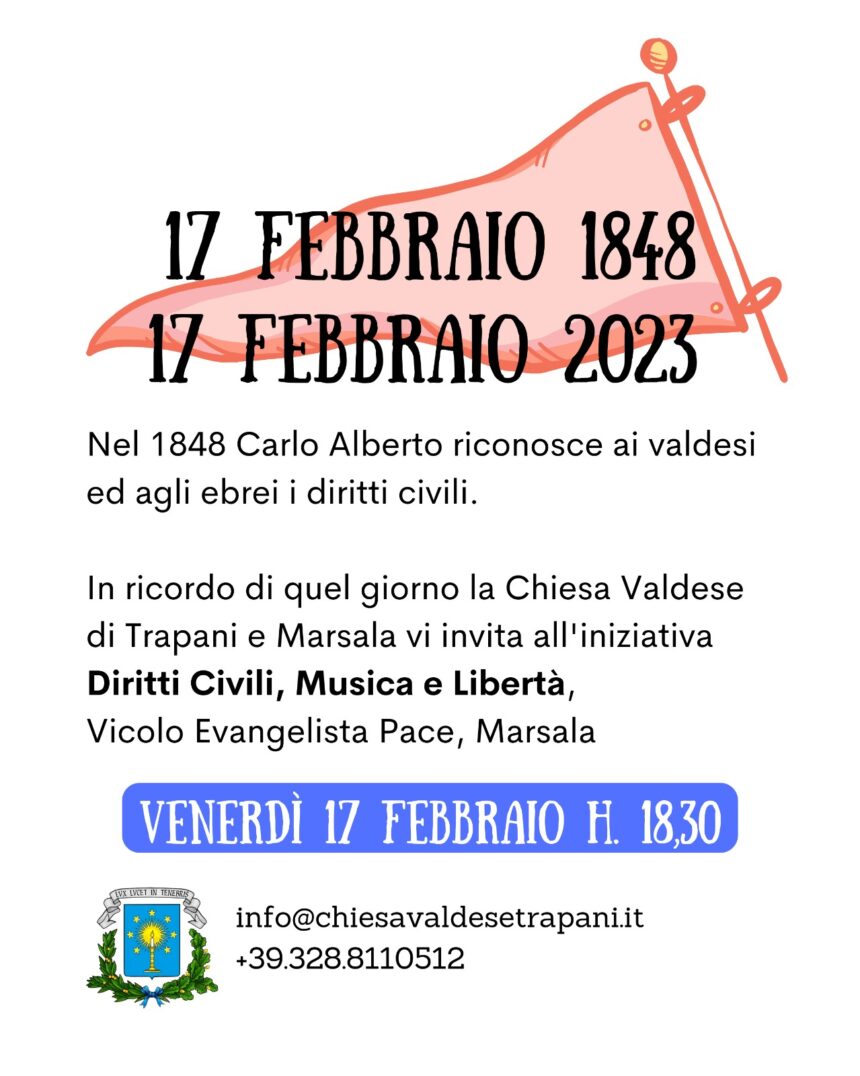La Chiesa Valdese di Trapani e Marsala ricorda il giorno della lilbertà con due eventi