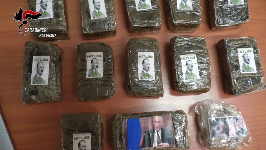 Palermo, contrasto allo spaccio di droga in città sequestrati panetti con foto Hitler e Putin