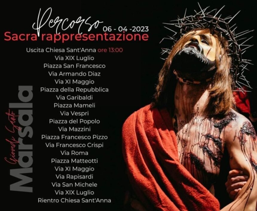 Marsala, itinerario Processione Giovedì Santo