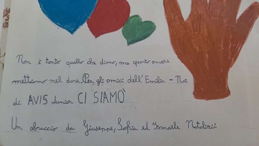 All’Avis dell’Emilia Romagna i disegni di solidarietà realizzati da Avis Junior Marsala
